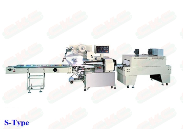 High speed horizontal flow wrapper (using shrink film)