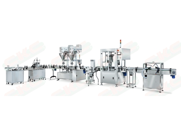 Automatic bottle powder filling machine and filling capping machine line
